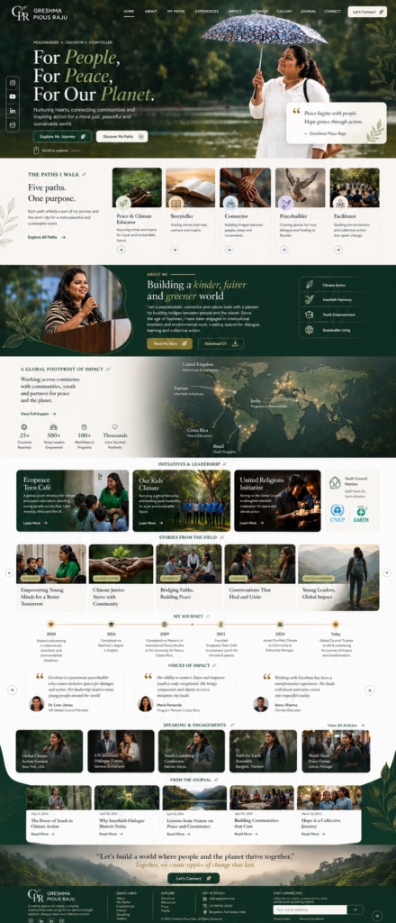 Greshma Portfolio — Custom WordPress CMS & Portfolio Platform