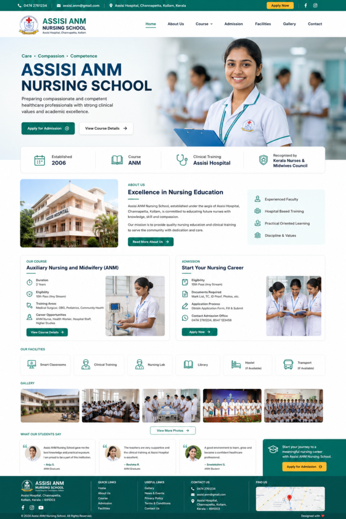Nursing School — Custom WordPress Website & CMS